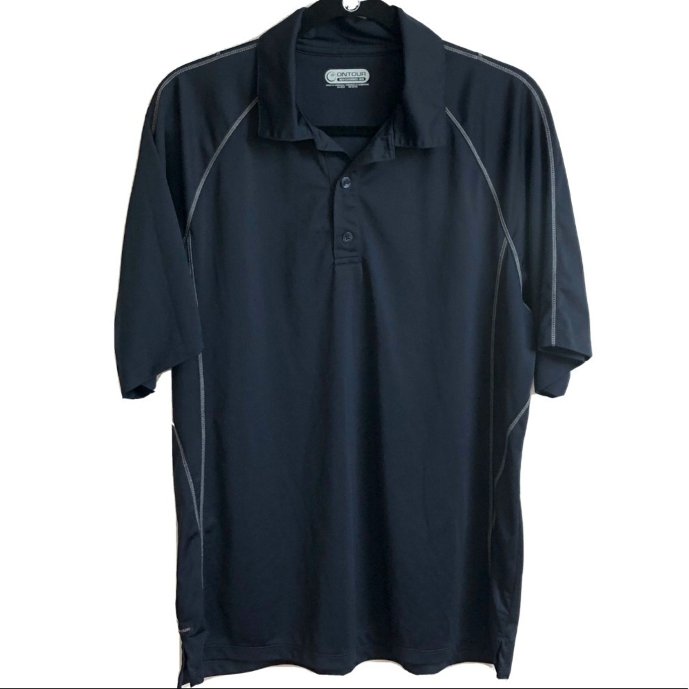 On Tour golf men’s short sleeve black polo shirt